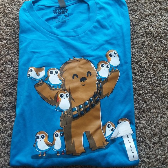 TeeTurtle Other - NWT Star Wars Chewbacca and Porgs t-shirt L